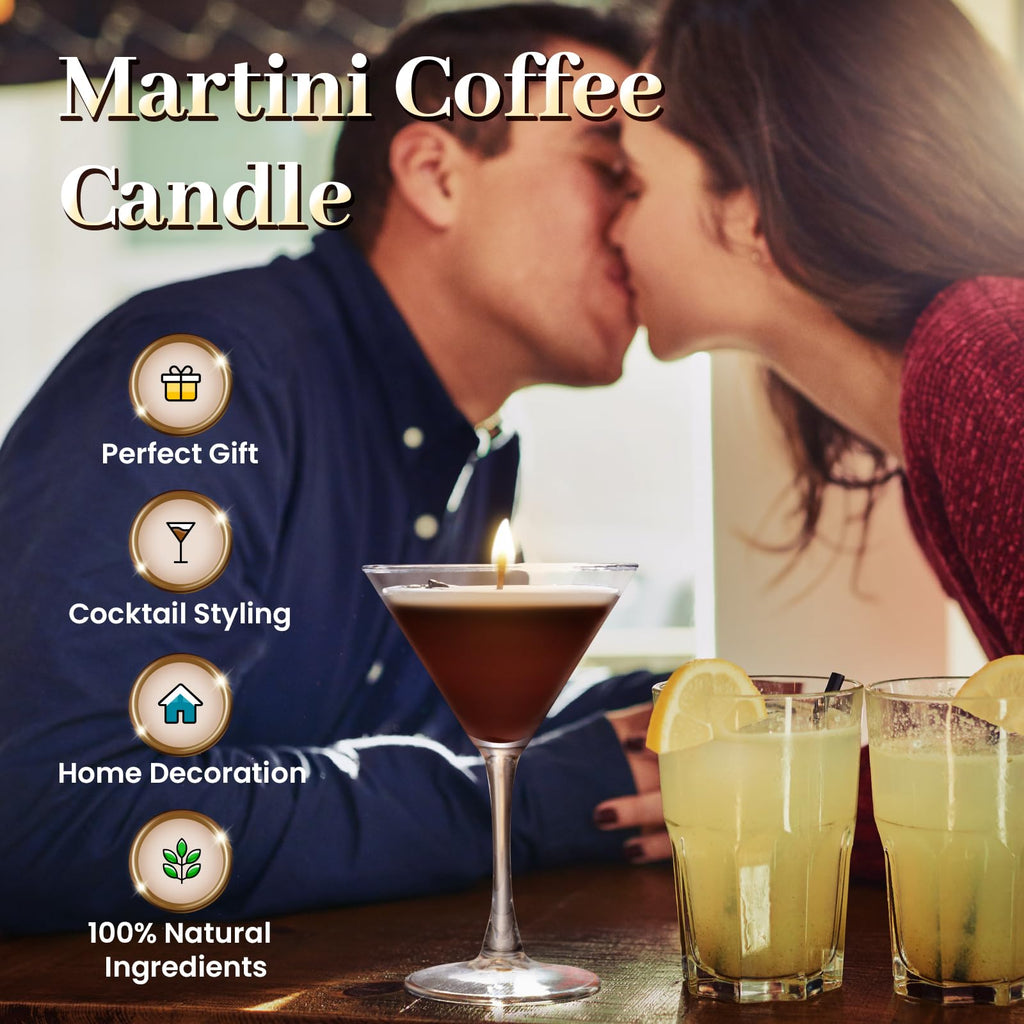 Chocolate Espresso Martini Candle â€?Scented Soy Wax Candle with Coffee & Cocoa Aromas, Long-Lasting 40H Burn Time