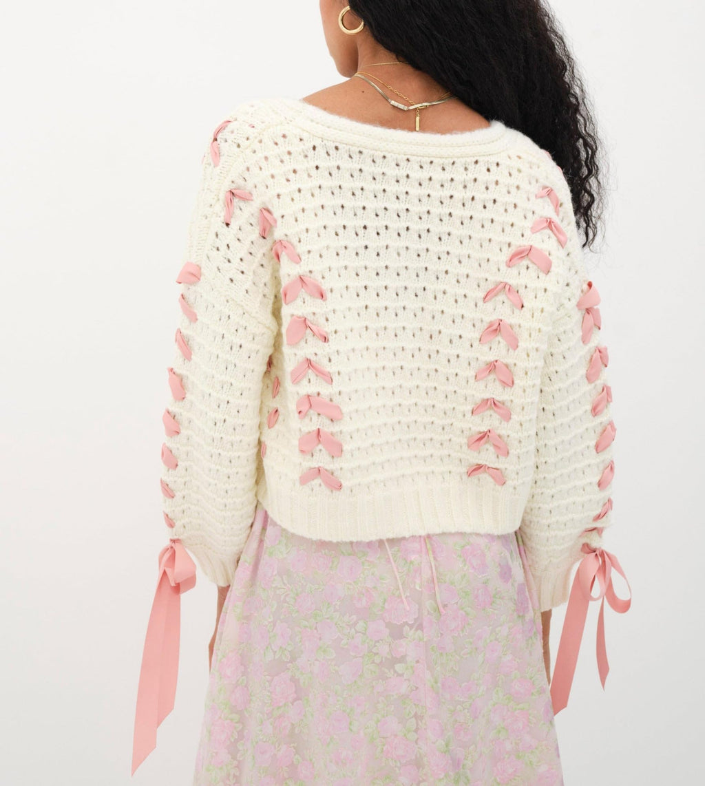 Women Y2k V Neck Sweater Retro Low Cut Long Sleeve Pullover Top E-Girl Cute Solid Loose Fit Lace Up Going Out Jumper