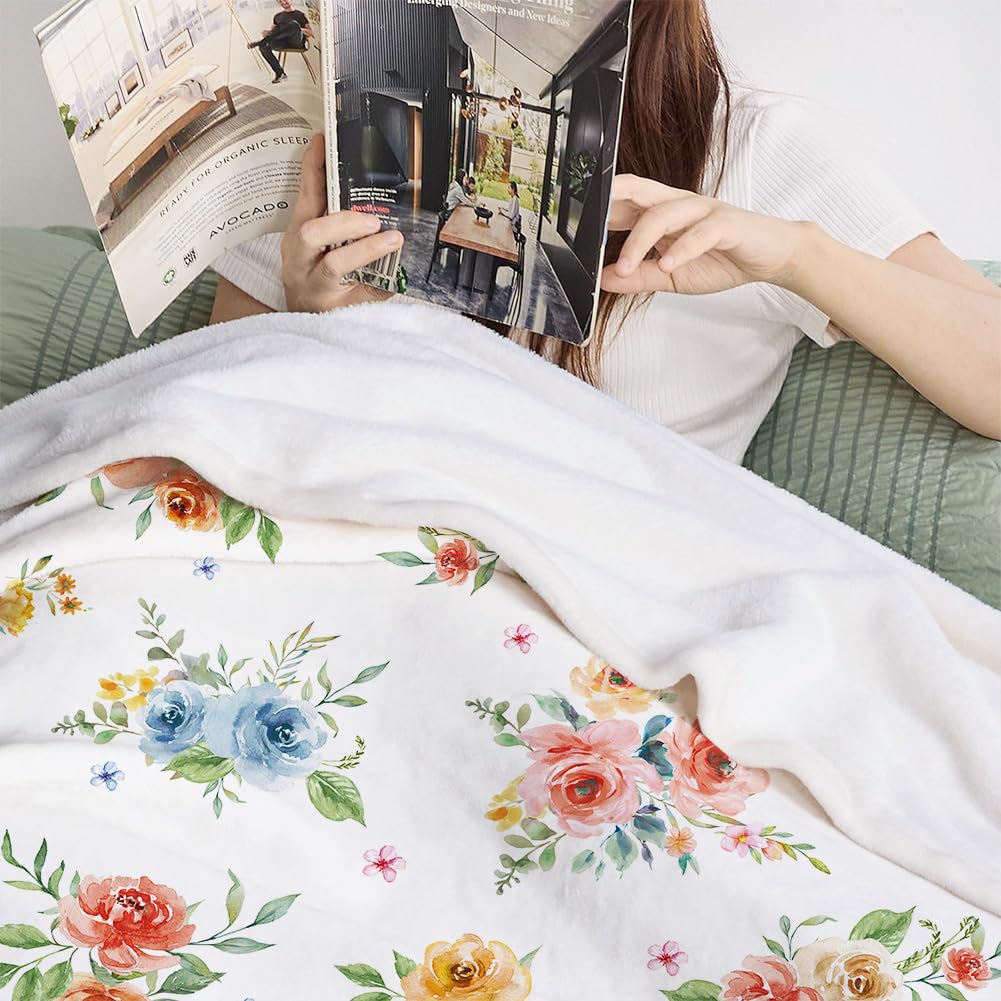 Super Soft Cozy Throw Blanket Flannel Fleece Lightweight Fuzzy Comfy Blankets for Couch Sofa Bed