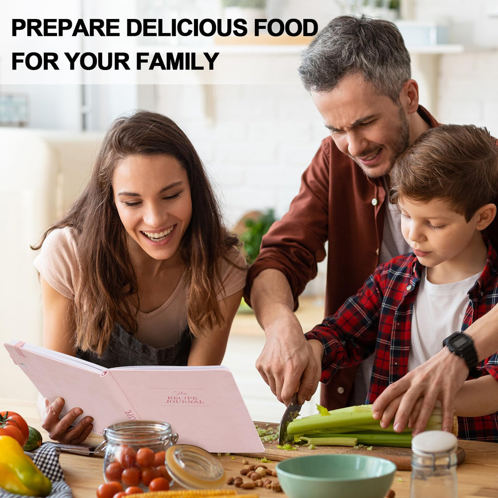 Recipe Book to Write in Your Own Recipes, Personal Cook Books to Write in and Hardcover Recipe Notebook with 2 colorful stickers for Family Recipes(A5)
