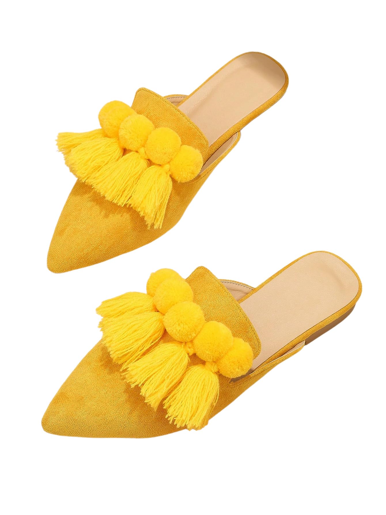 Women's Dress Shoes Slip On Flats Comfortable Pointed Toe Mules Dressy Casual Loafers Shoes