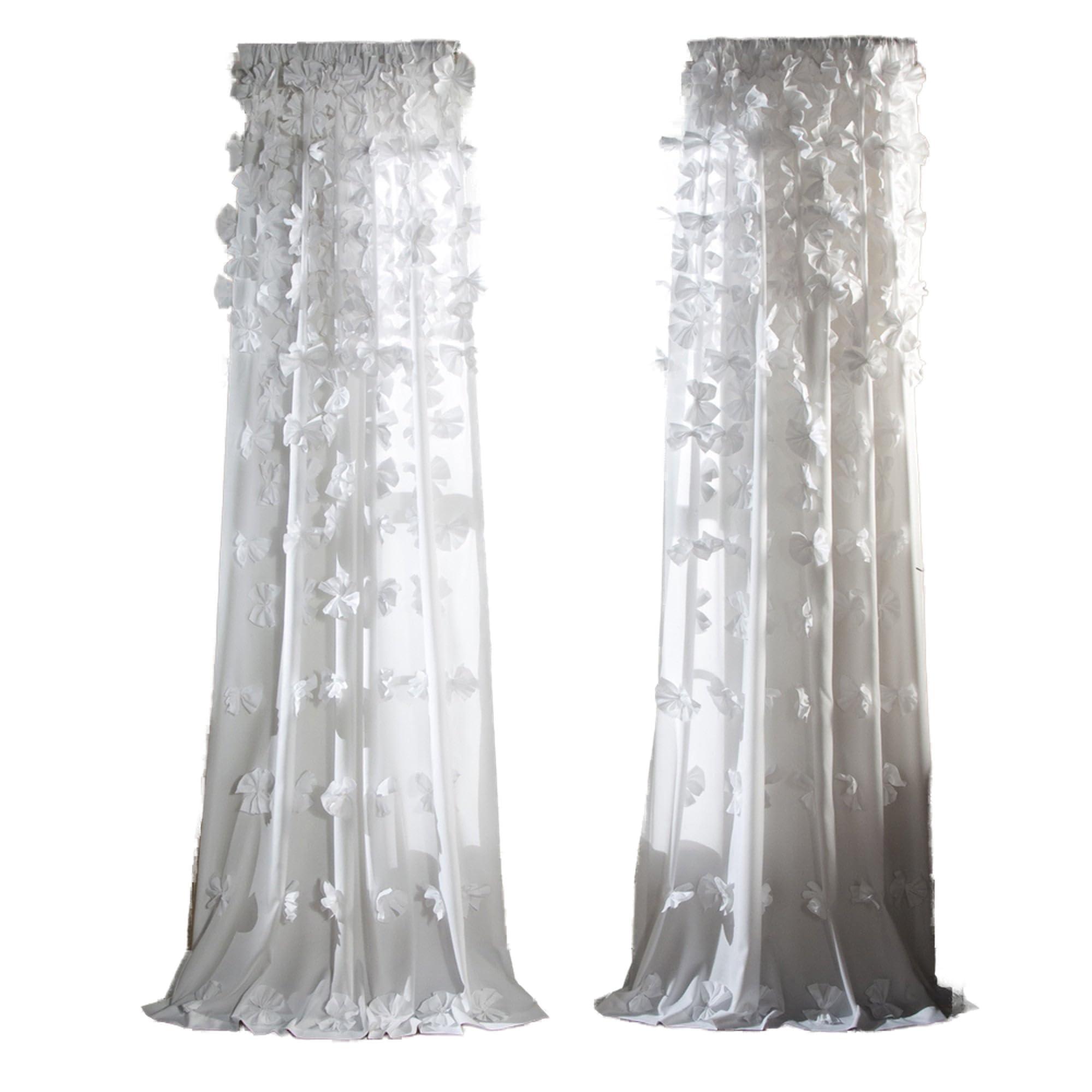Charming Handmade Bow Details - Elegant Light Filtering Curtains