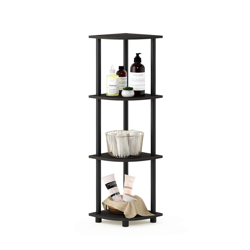 Three-Tier Round Tube Reversible Corner Display Rack Multipurpose Shelving Unit