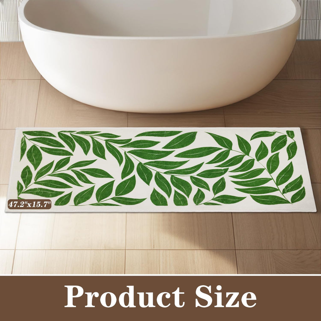 Long Bathroom Rug, Cute Coquette Absorbent Non Slip Bathroom Mat Soft Plush Washable, Decor for Bedroom Hallway Kitchen 16"×48"