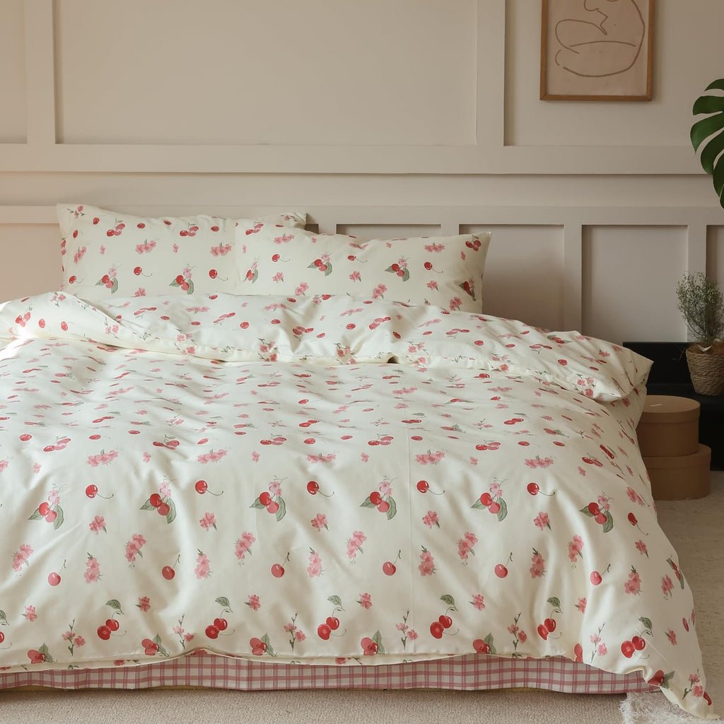 Cute Duvet Cover Sets 100% Cotton Bedding Comforter Cover Full 2 Pillowcases