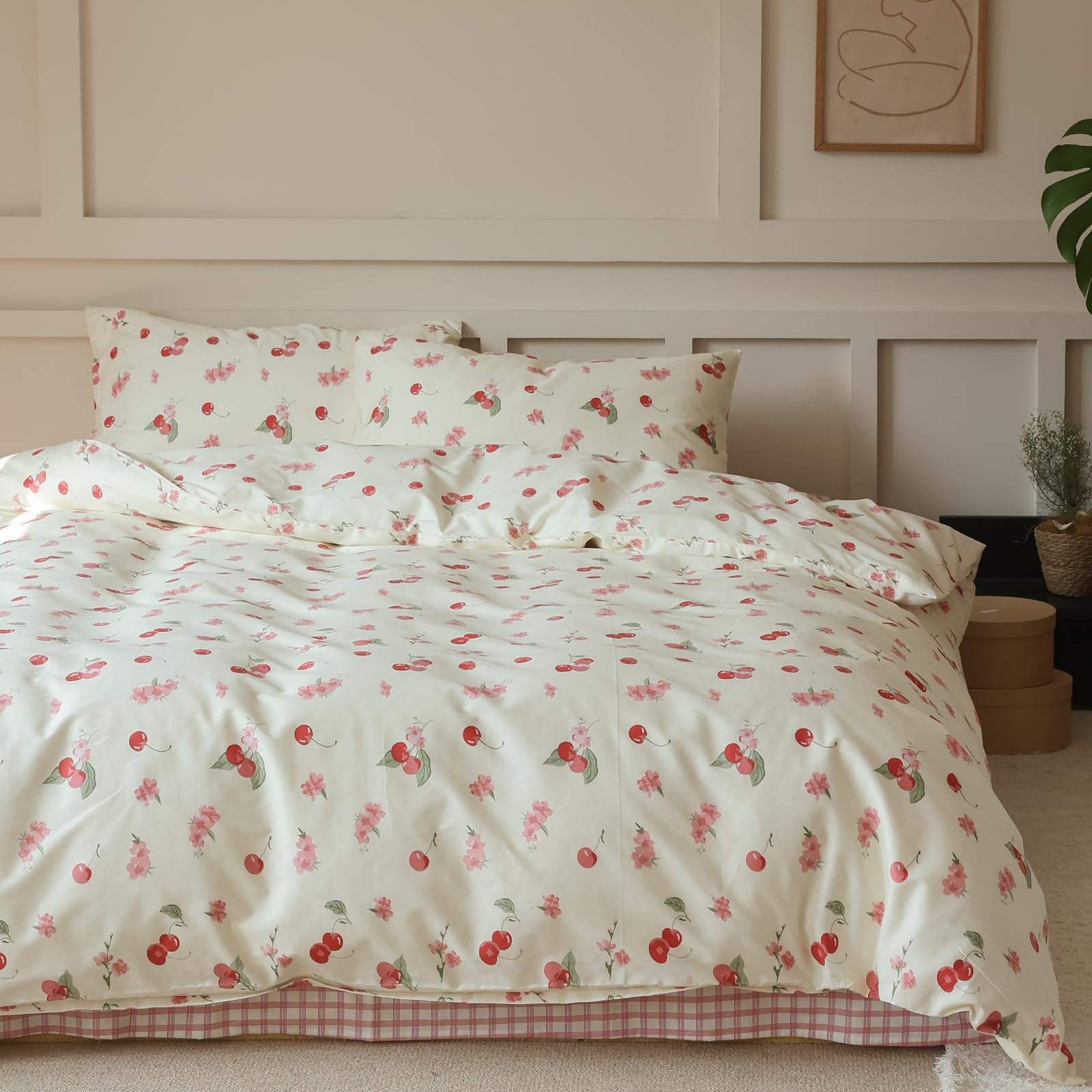 Cute Duvet Cover Sets 100% Cotton Bedding Comforter Cover Full 2 Pillowcases