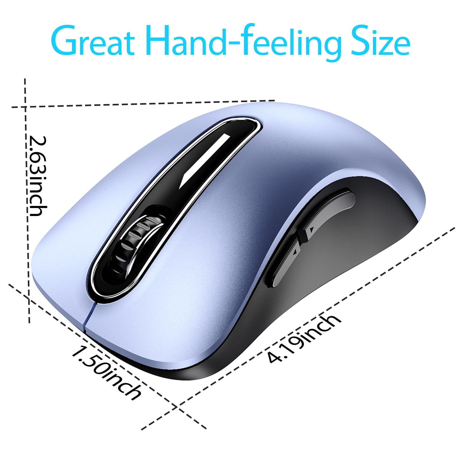 Portable Computer Wireless Mouse for Laptop, PC, Desktop, MacBook, 5 Buttons