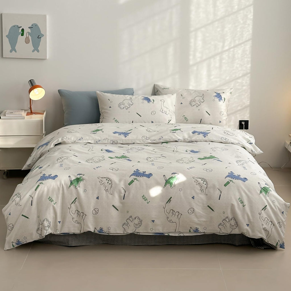 Cute Duvet Cover Sets 100% Cotton Bedding Comforter Cover Full 2 Pillowcases
