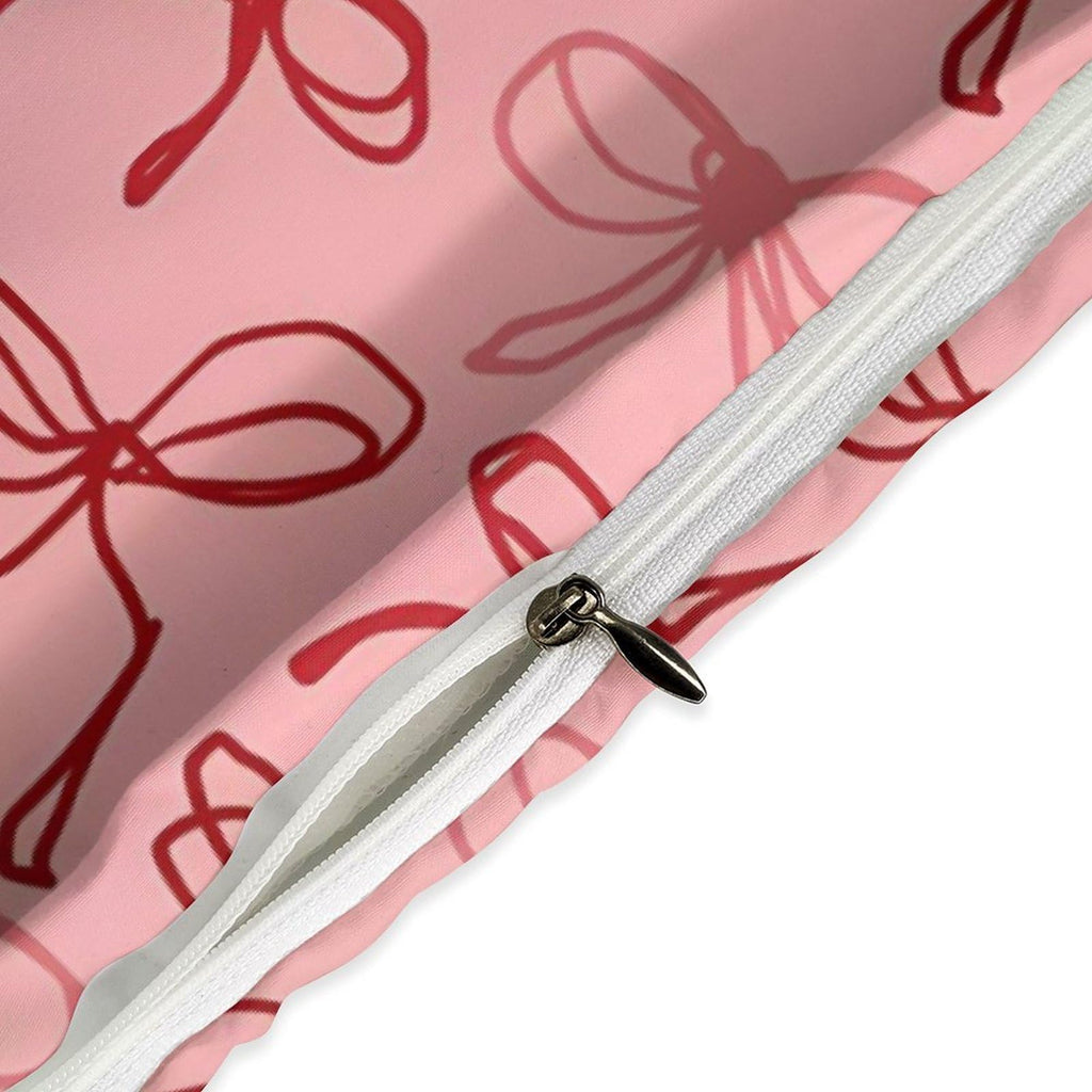 Pink Red Bow Comforter Set Duvet Cover Quilt Cover Set Ultra Soft Bed Cover (1 Duvet Cover+2 Pillowcases)