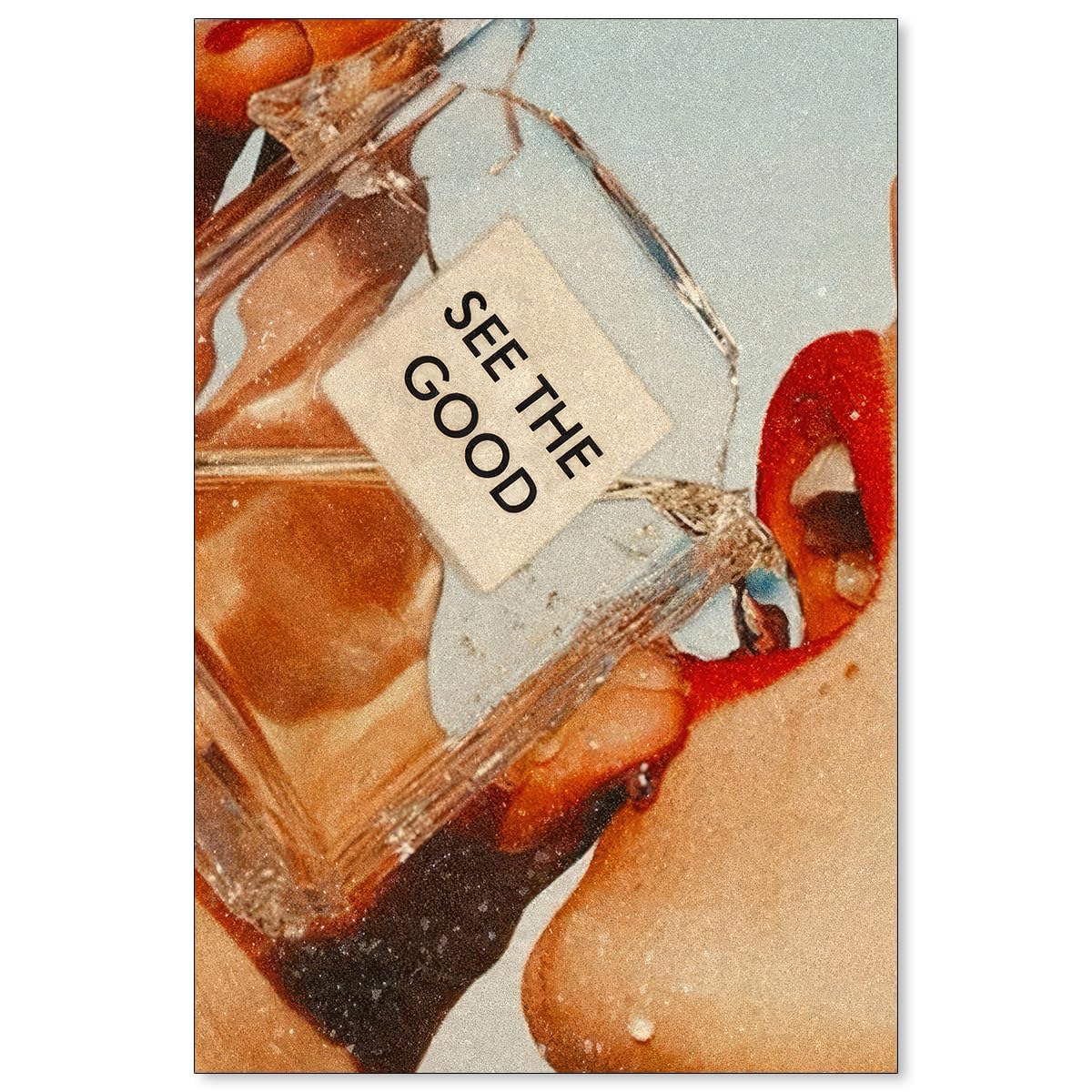 Cocktail Poster Alcohol Drink Wall Art Preppy Bar Cart Canvas Prints for Funky Bar Kitchen Wall Decor