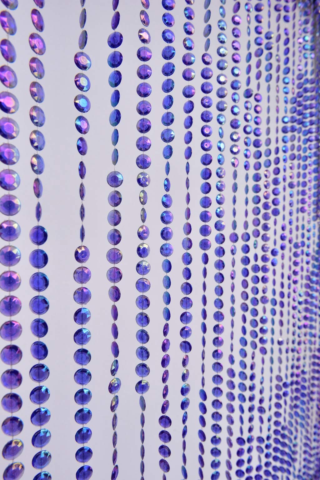 Strands Iridescent Crystal Beaded Curtain for Doorway Room Divider Party Bedroom Decorations, Diamond Cut Bead Curtain, 34 PCS 3FT X 9FT