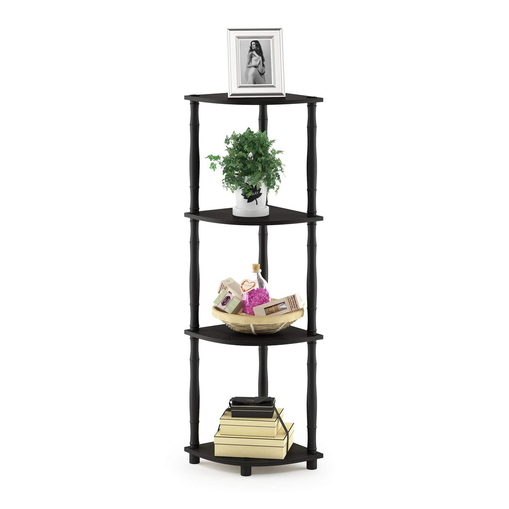 Three-Tier Round Tube Reversible Corner Display Rack Multipurpose Shelving Unit