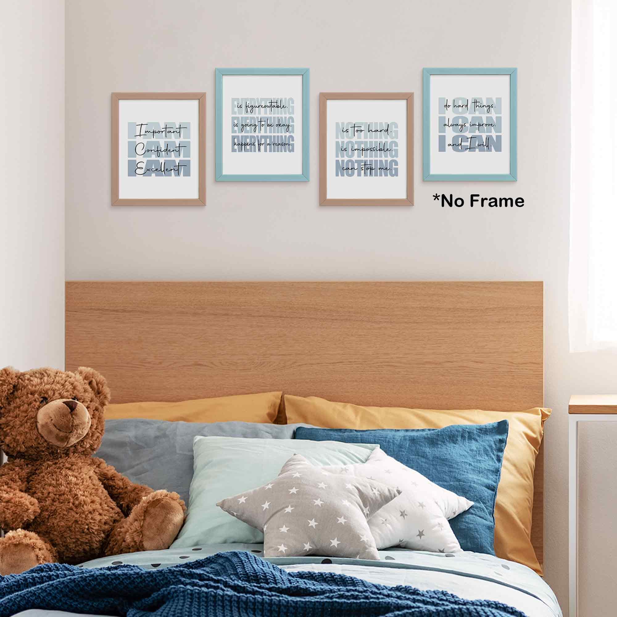 Set of 4 Inspirational Posters â€?Motivational Wall Art for Teen Girls & Women (8x10)