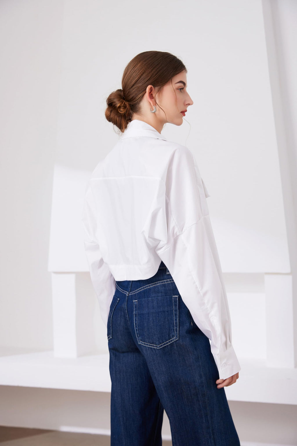 Fake Collar Long Sleeves Detachable Blouse False Collar Half Shirt Blouse Collar