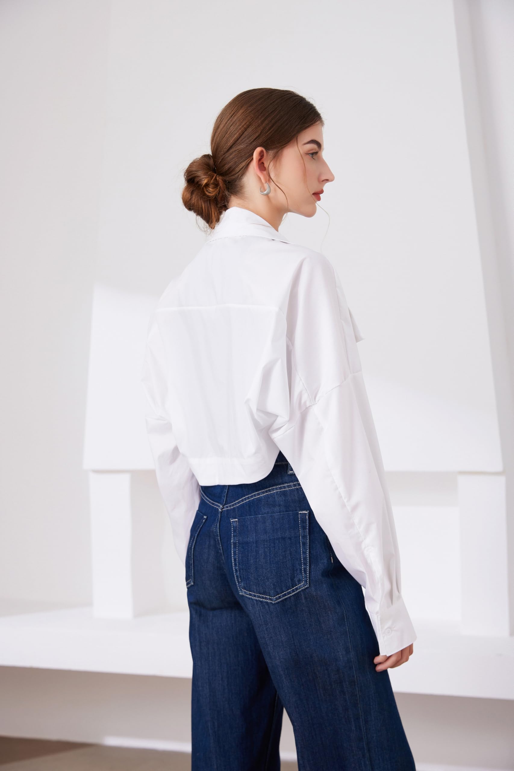 Fake Collar Long Sleeves Detachable Blouse False Collar Half Shirt Blouse Collar