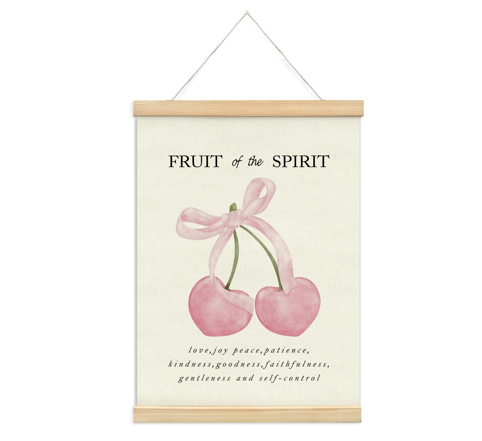 Trendy Bows Pink Coquette Scripture Wall Art Poster Hanger Frame, Christian Bible Verses Posters Wall Art Decor