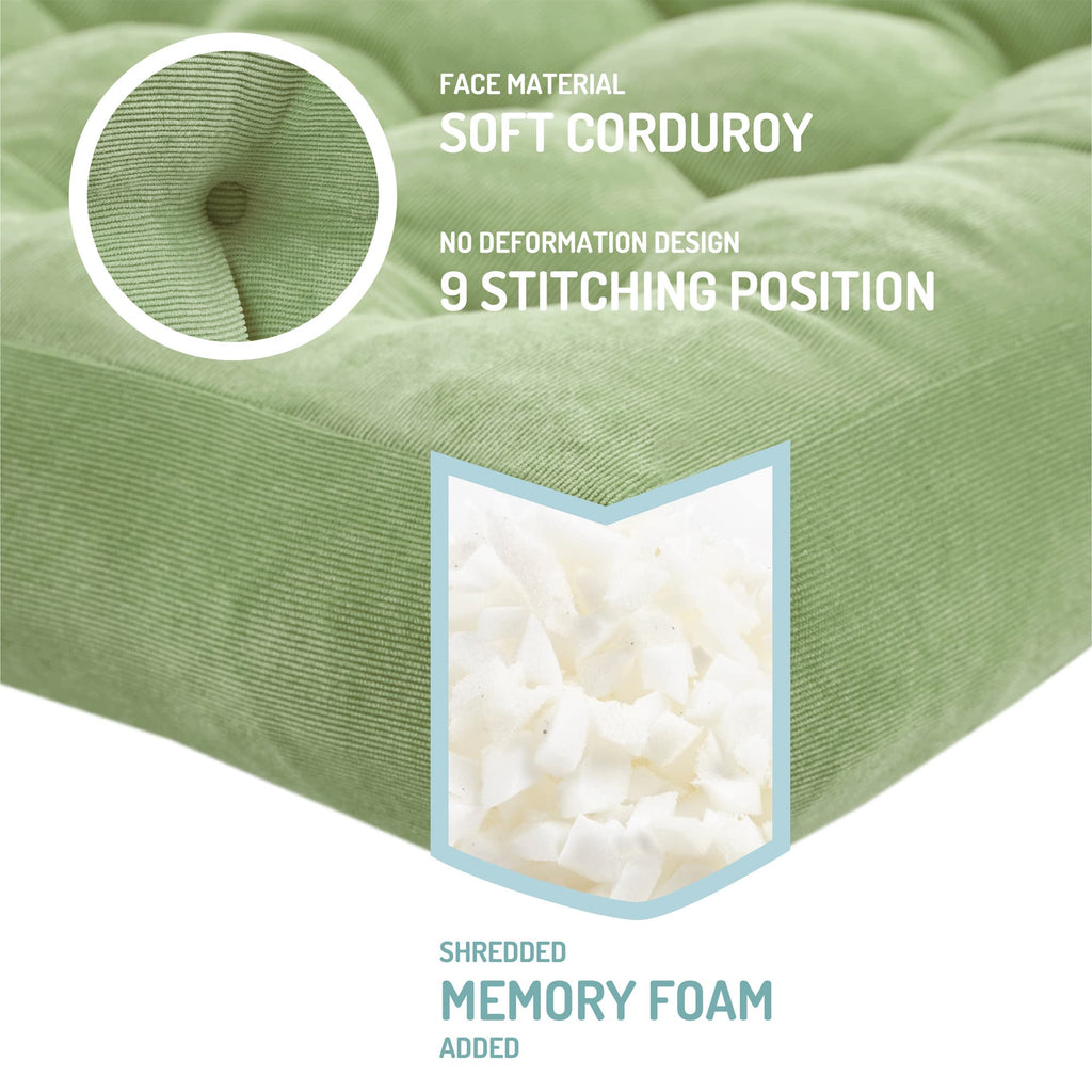 Square Large Pillows Seating Meditation Floor Pillow, Tufted Corduroy Cushion for Living Room