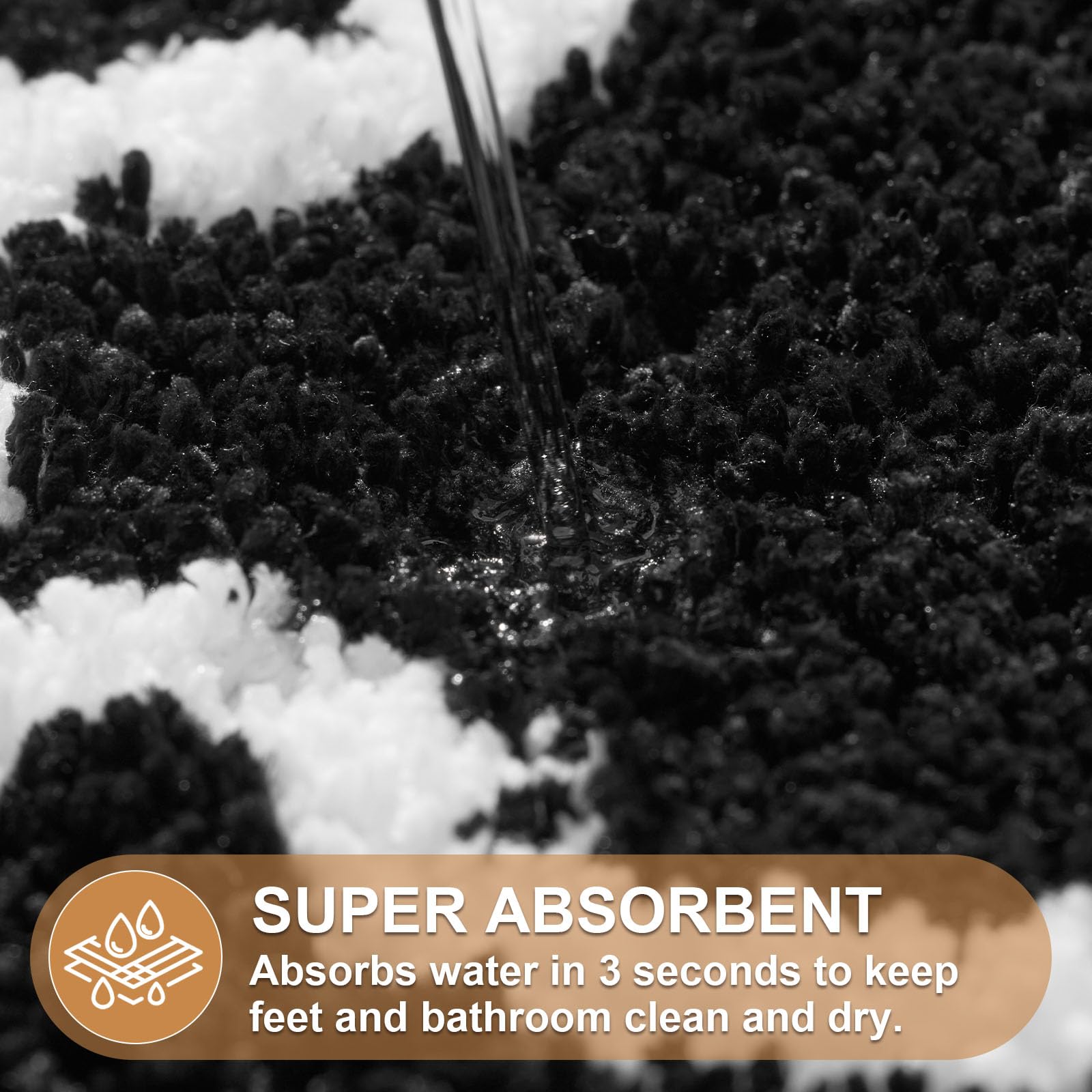 Cute Scalloped Bath Mat, Fun Plush Microfiber Scallop Bathroom Rugs Non Slip Washable Quick Dry Absorbent