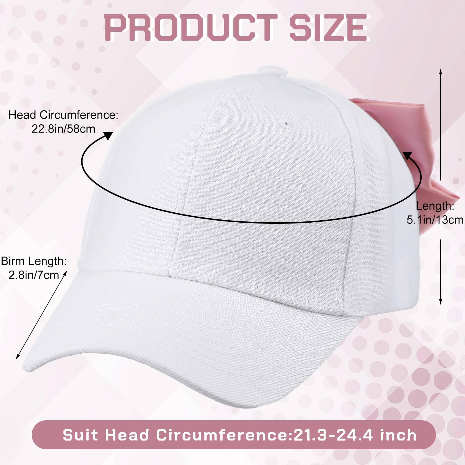 Coquette Bow-tie Summer Hat Ponytail Sun Hat Trucker Caps for Outdoor Sports Travel