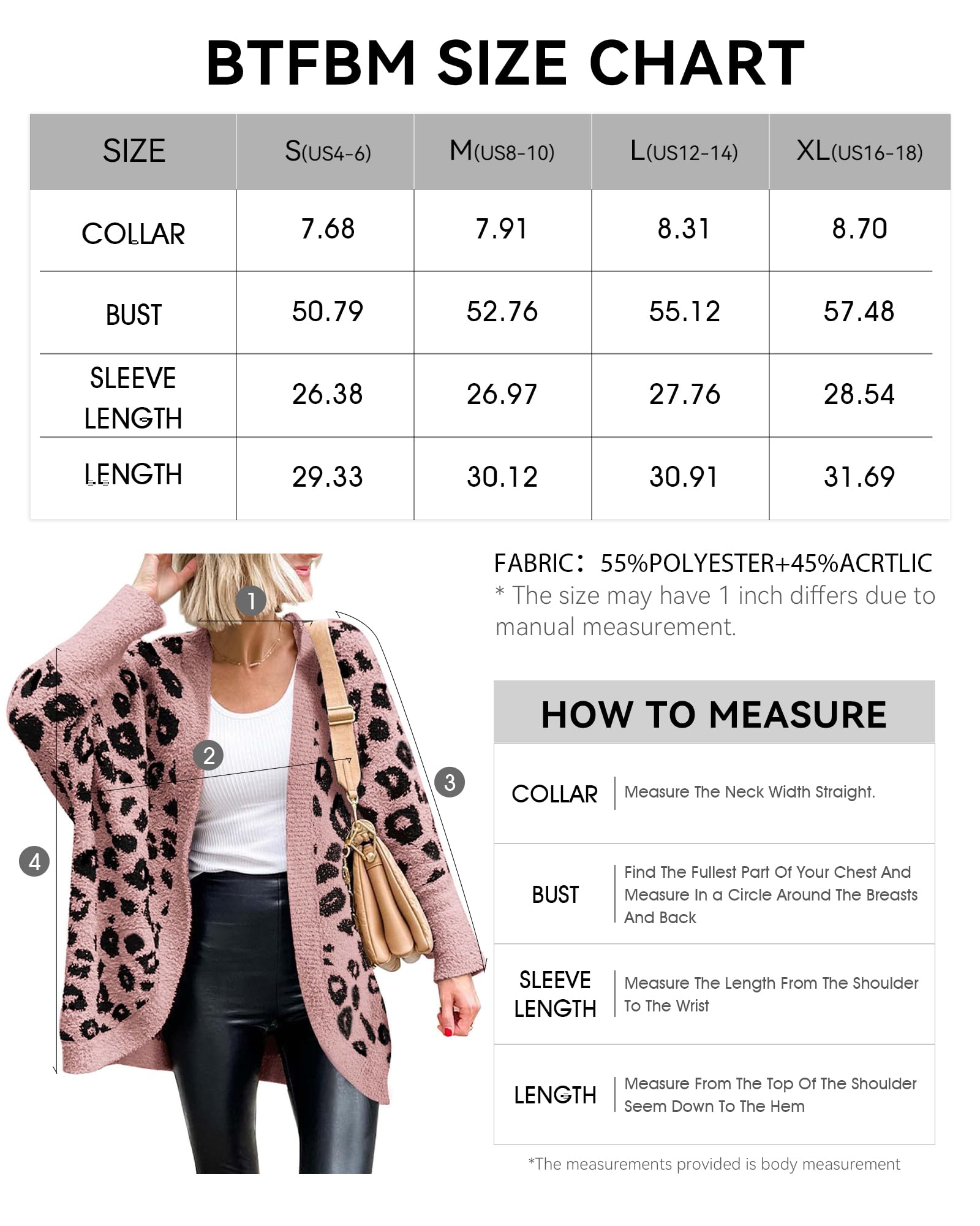 Women Fashion Leopard Print Long Sleeve Sweater Cardigan Loose Knit Open Front Fall Winter Outwear Coats
