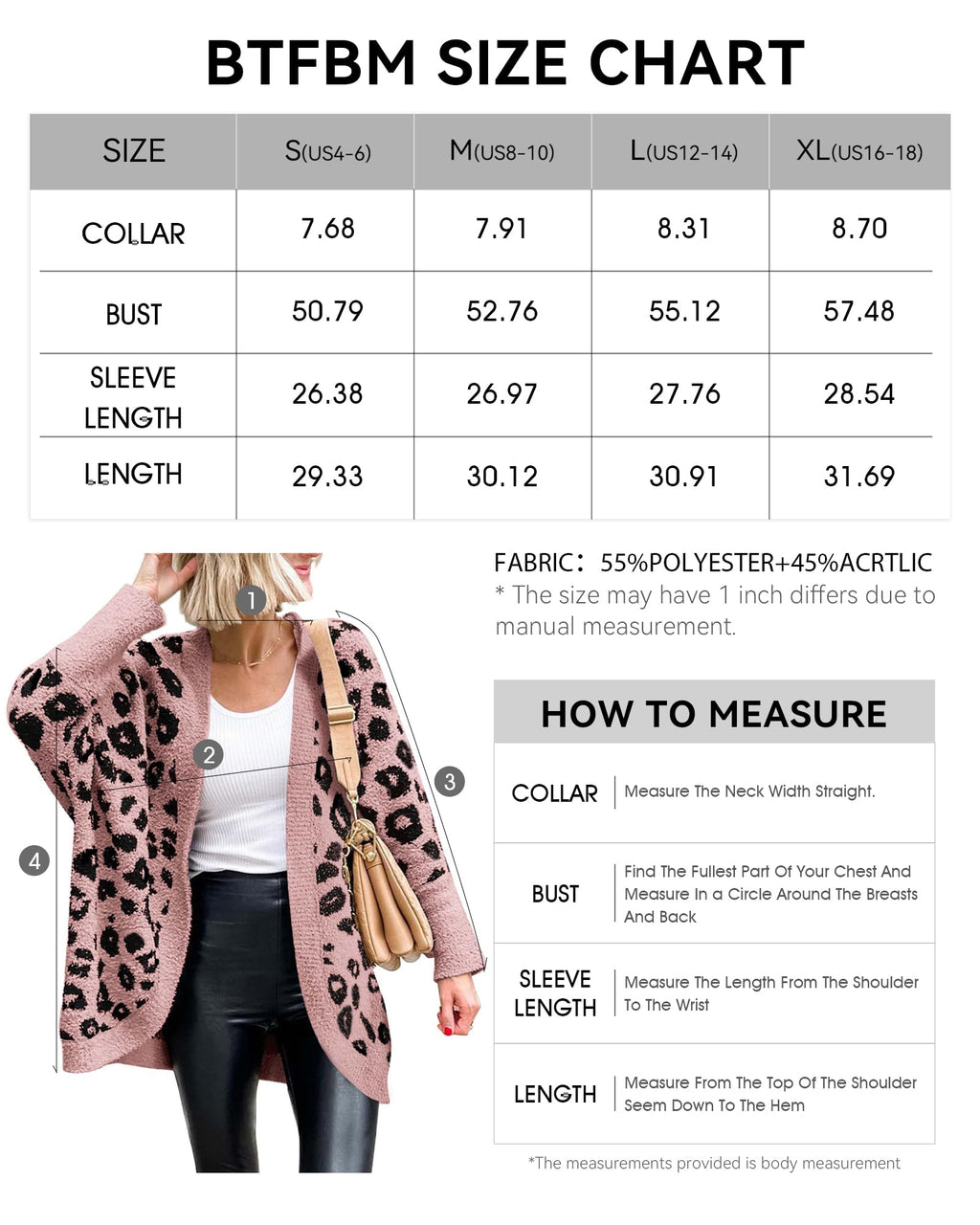 Women Fashion Leopard Print Long Sleeve Sweater Cardigan Loose Knit Open Front Fall Winter Outwear Coats