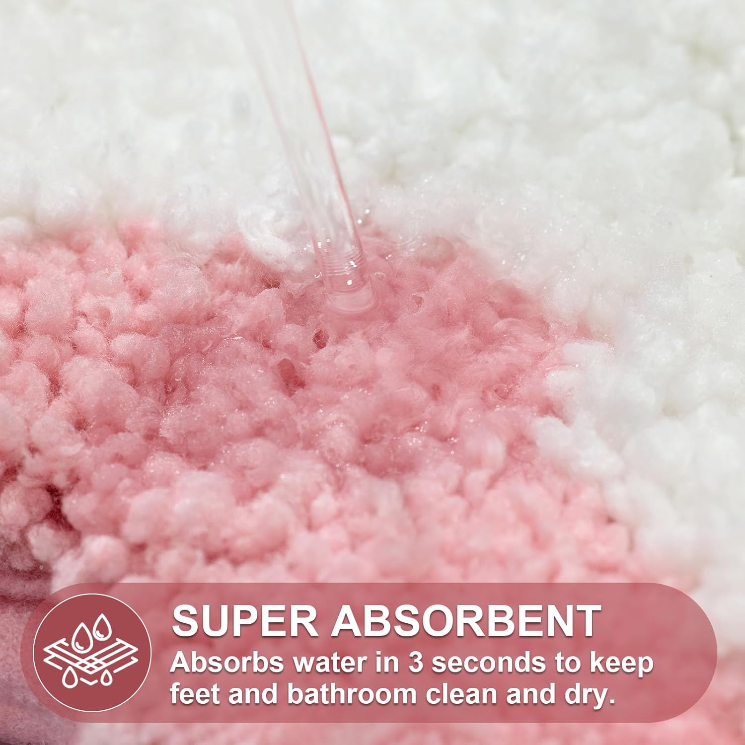 Cute Scalloped Bath Mat, Fun Plush Microfiber Scallop Bathroom Rugs Non Slip Washable Quick Dry Absorbent