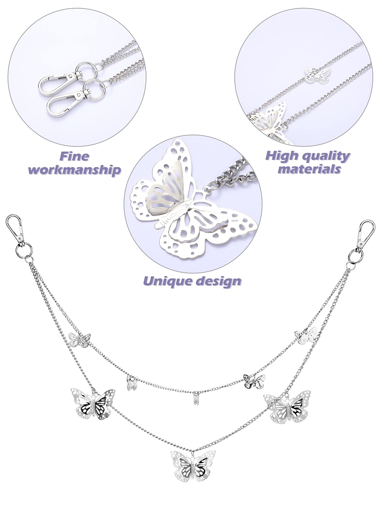 Multi-Layer Chain Belt â€?5-Piece Hip Hop Metal Wallet Chains for Jeans & Pants