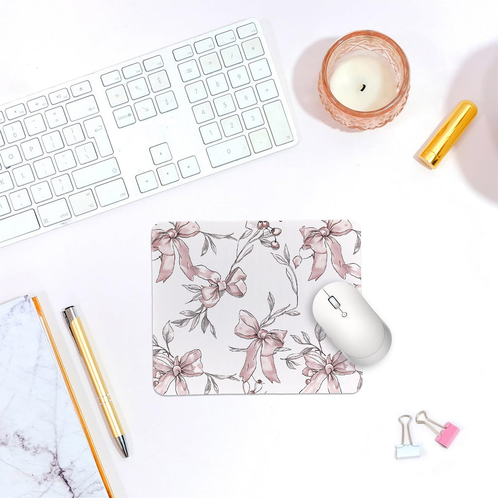 Coquette Bow Mouse Pad, Trendy Mouse Pad, Preppy Cute Mouse Pad for Desk Home Office & Gaming, 9.5x7.9 inches