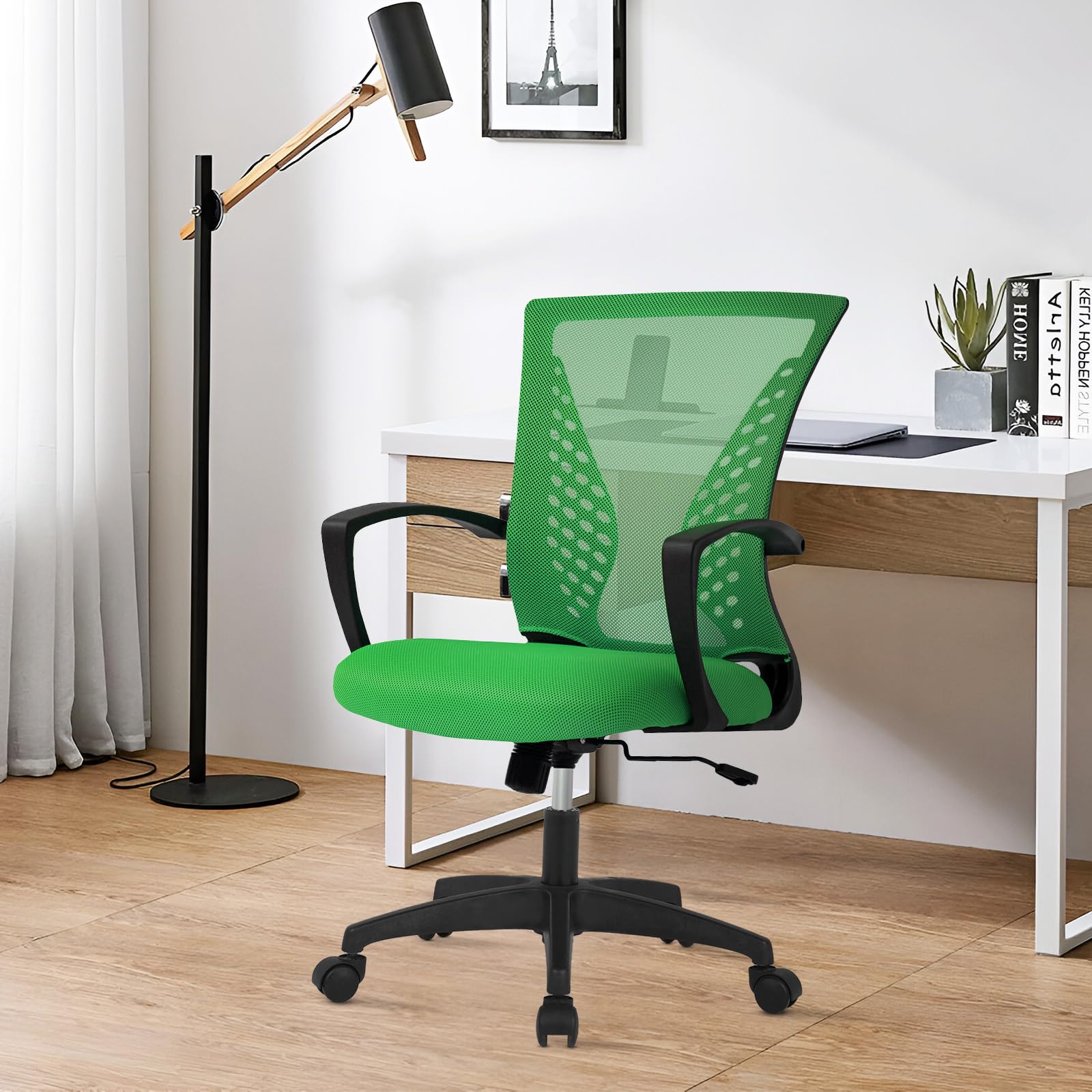 Mesh Desk Chair Ergonomic Computer Chair with Lumbar Support Armrest Mid Back 360 Degree Rolling Swivel Adjustable Height