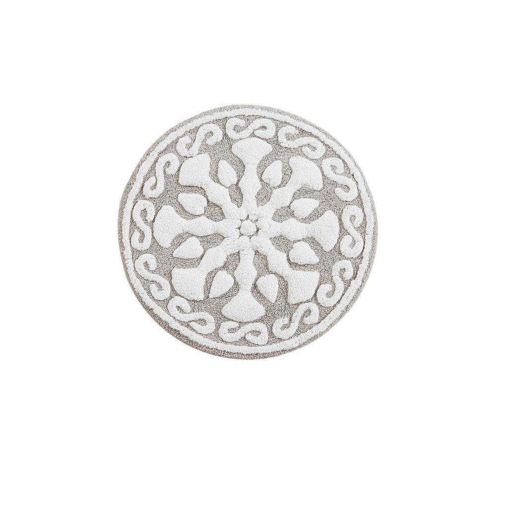 Medallion Floral Pattern Bath Mat 100% Cotton Tufted Bathroom Rugs Luxurious Plush Absorbent, Quick Dry