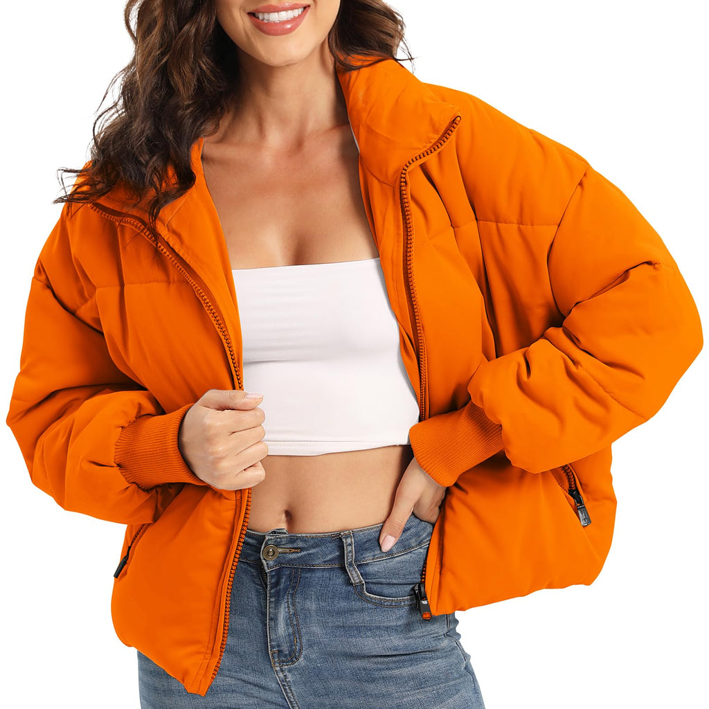 Women's Winter Baggy Zip Puffer jackets Short Down Jacket Coat