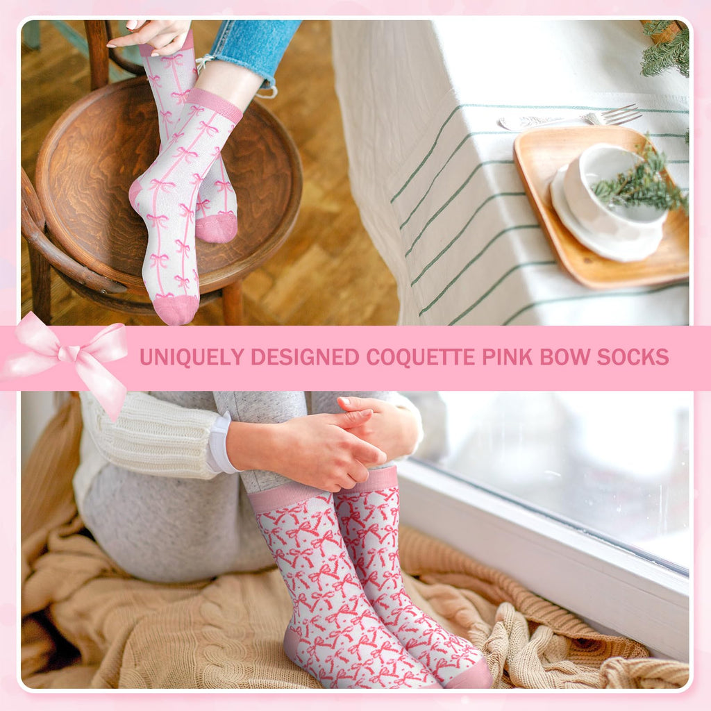 Coquette Pink Bow Socks Women's