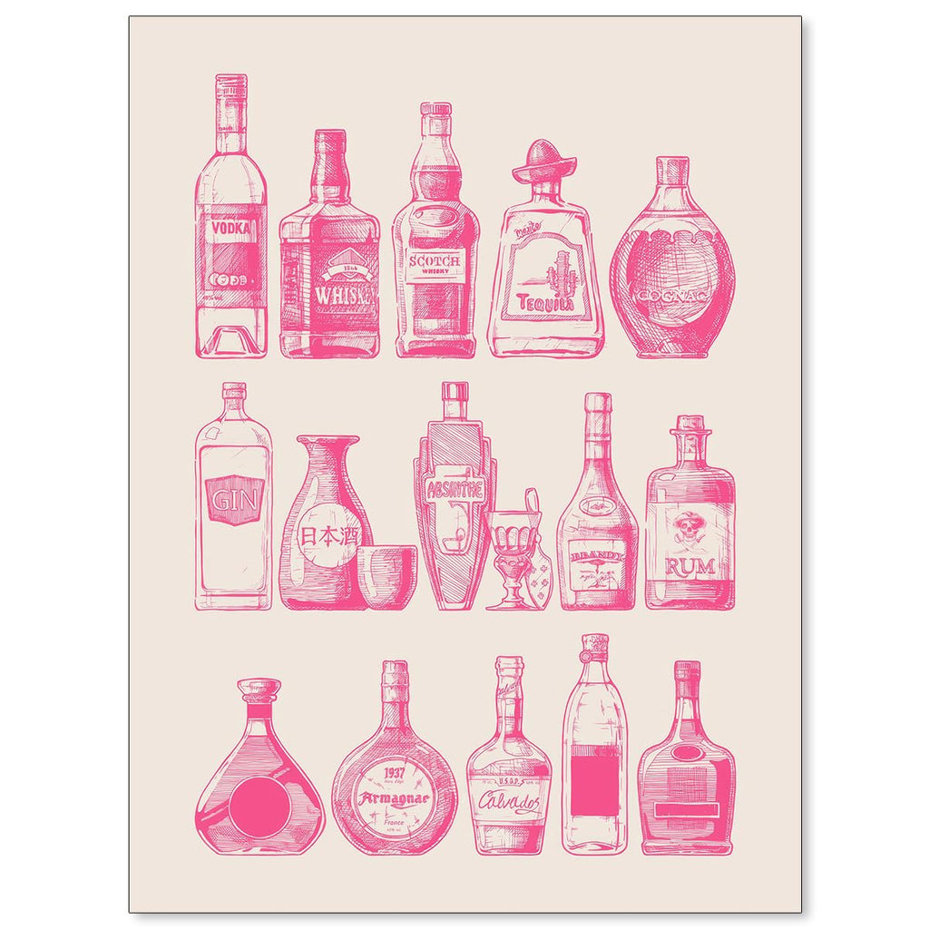 Cocktail Poster Alcohol Drink Wall Art Preppy Bar Cart Canvas Prints for Funky Bar Kitchen Wall Decor
