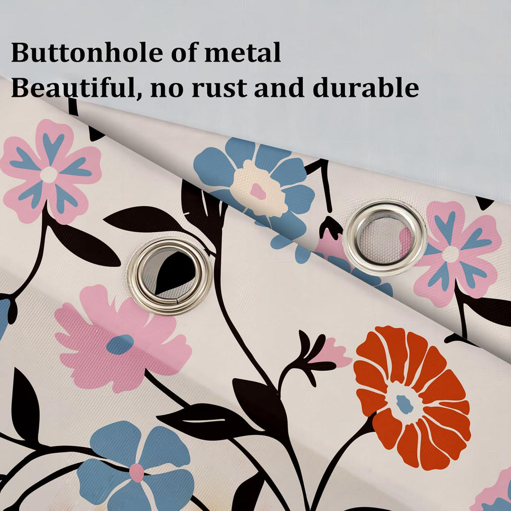 Cute Shower Curtain for Bathroom Modern Aesthetic Funky Decorative, Pretty Chic Cloth Set with Hooks, 72x72 Inch