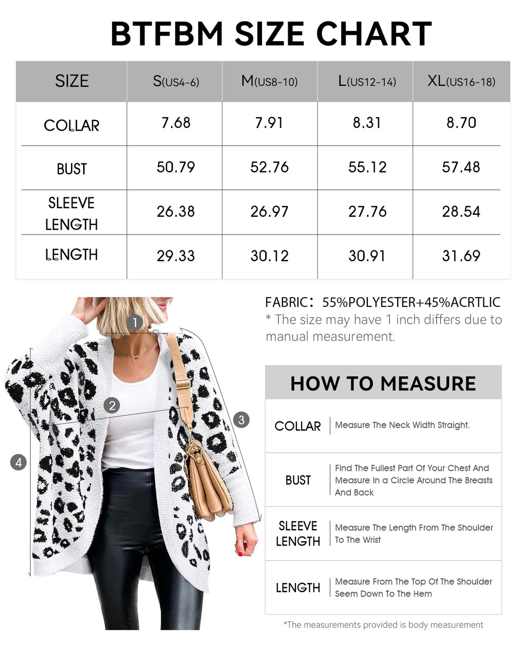 Women Fashion Leopard Print Long Sleeve Sweater Cardigan Loose Knit Open Front Fall Winter Outwear Coats