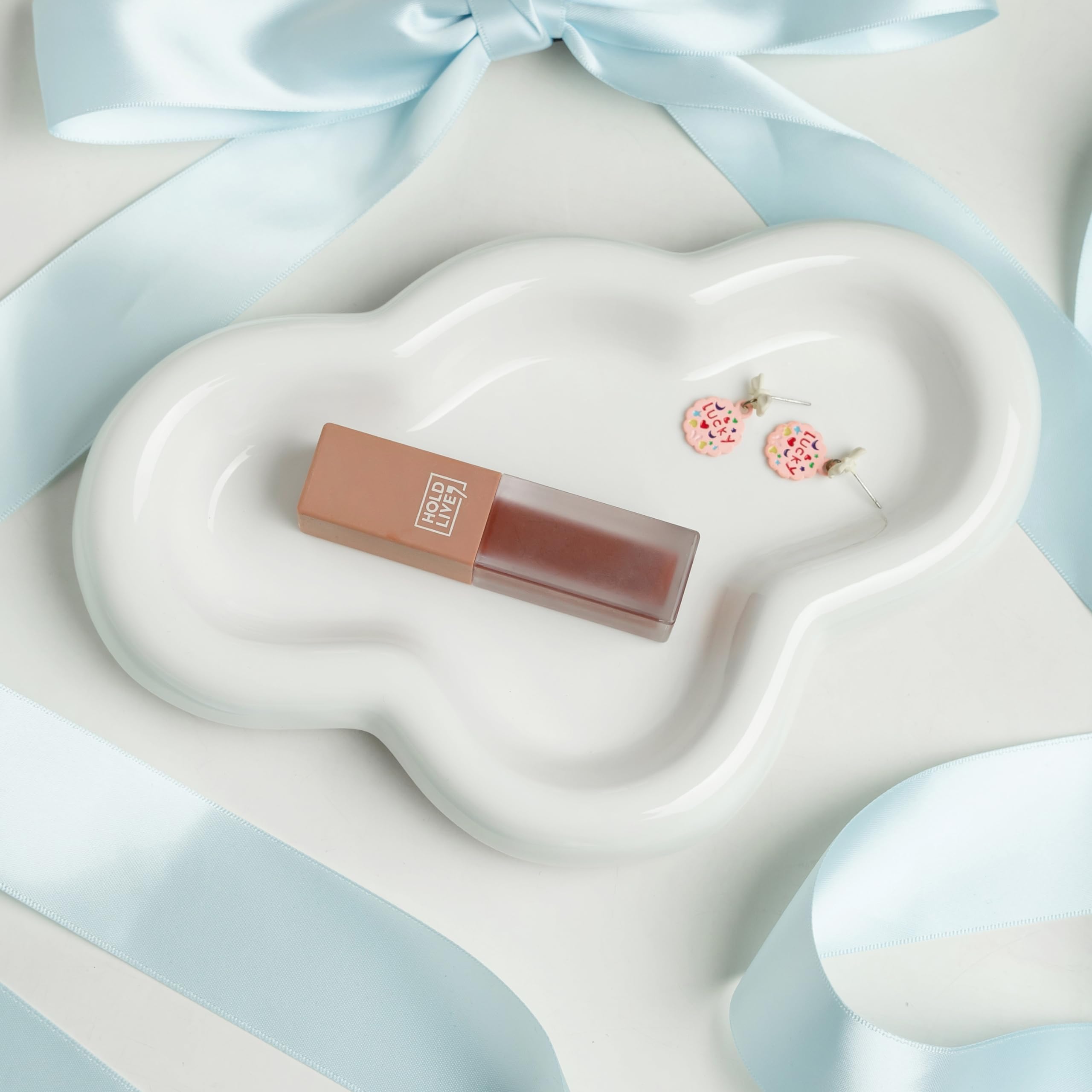 Cloud Trinket Dish, Chubby Jewelry Tray, Ceramic Jewelry Ring Trinket Dish for Rings Earrings Necklace Organizer