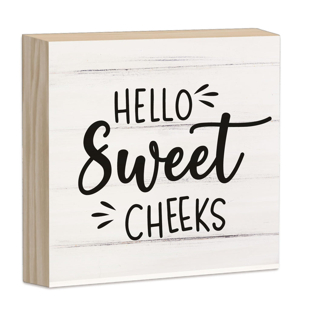 Hello Sweet Cheeks Bathroom Wood Block Signs