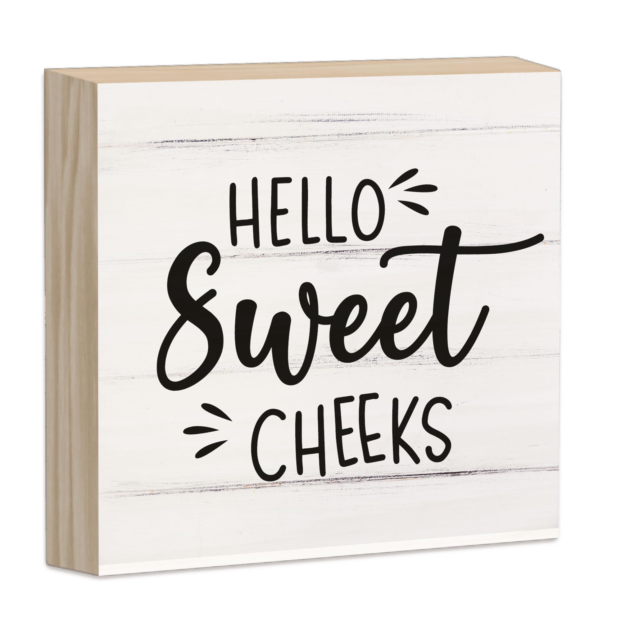 Hello Sweet Cheeks Bathroom Wood Block Signs