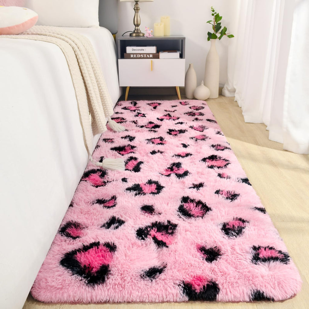 Leopard Rugs, Soft Bedroom Rugs - Fluffy Living Room Rugs, Girls Room Decor