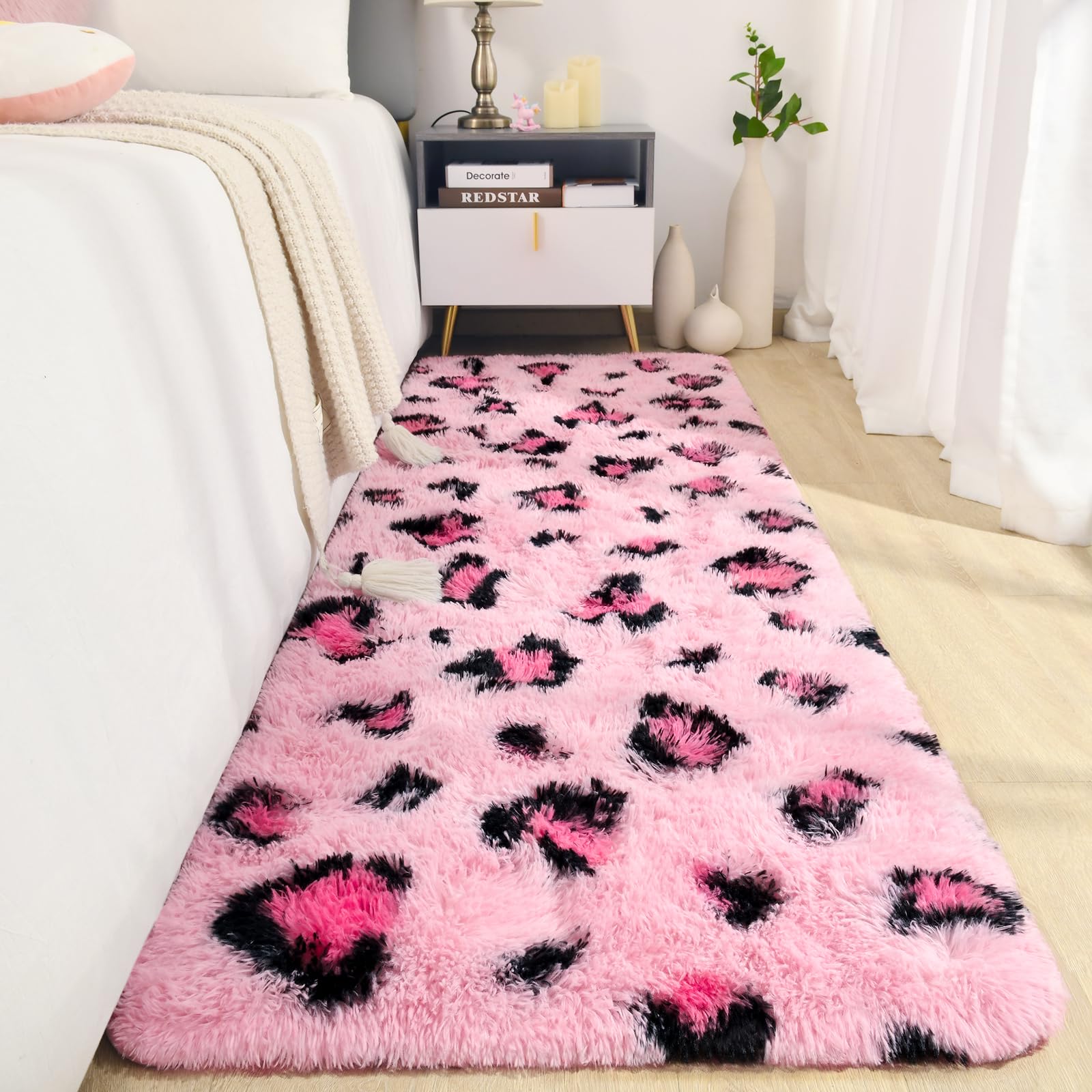 Leopard Rugs, Soft Bedroom Rugs - Fluffy Living Room Rugs, Girls Room Decor