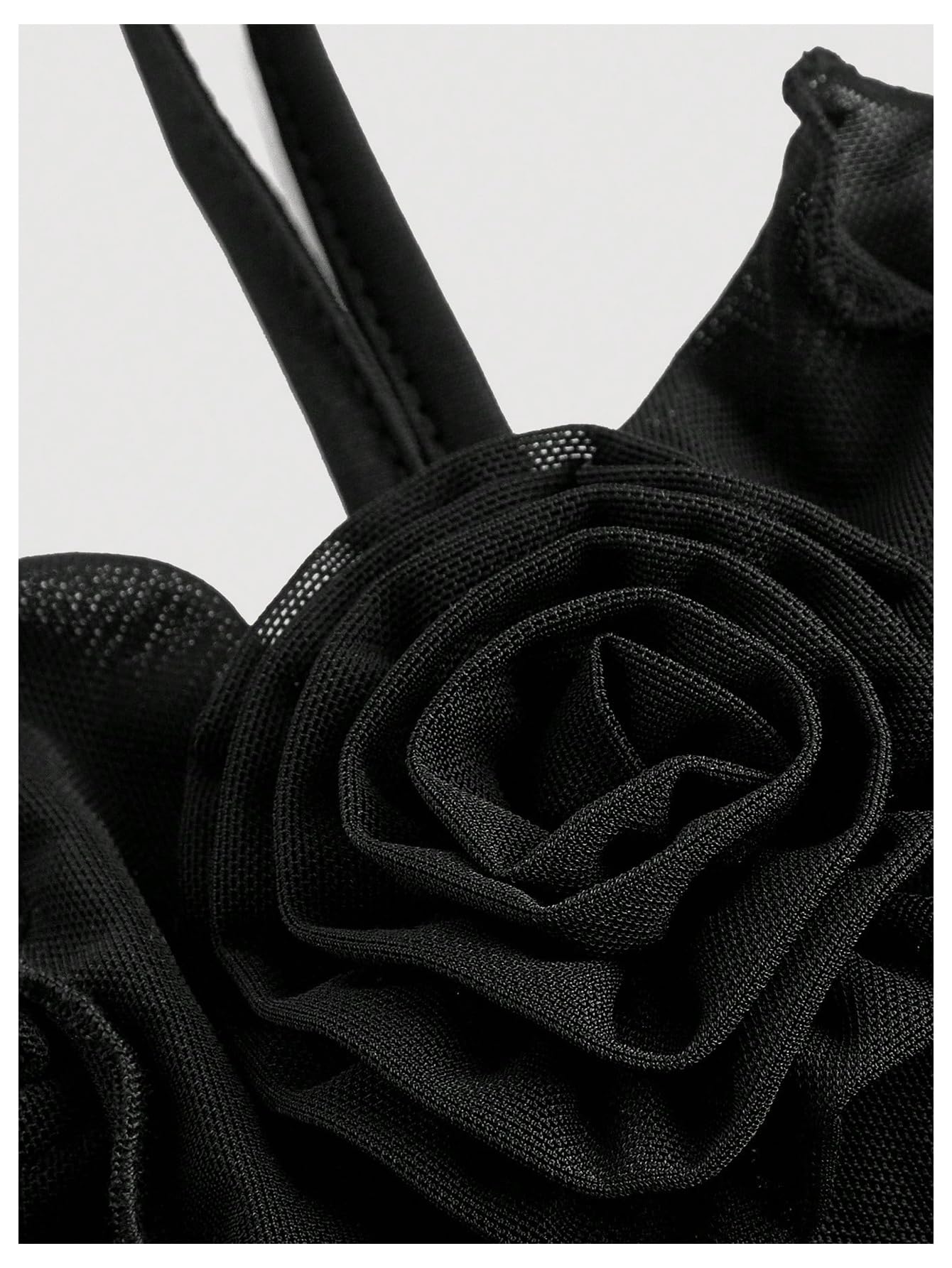 Women's Floral Mesh Halter Bodycon Mini Dress Ruffle Tassel Open Back Tube Dress