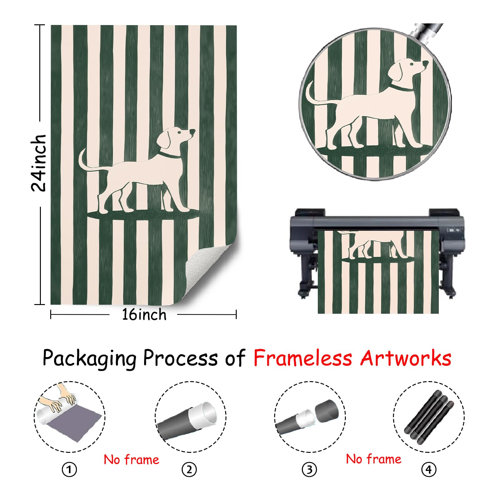 Wall Aesthetic Art - Animal Pictures Wall Decor Trendy Animal Art 16x24in Unframed