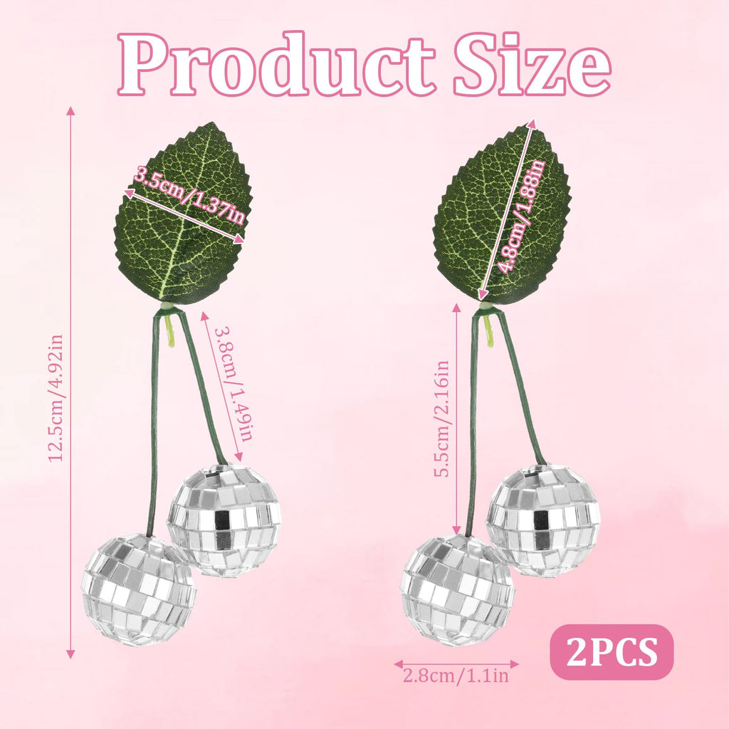 Small Cherry Hanging Disco Ball Decor, 1.2 Inch Double Mirror Disco Reflective Balls