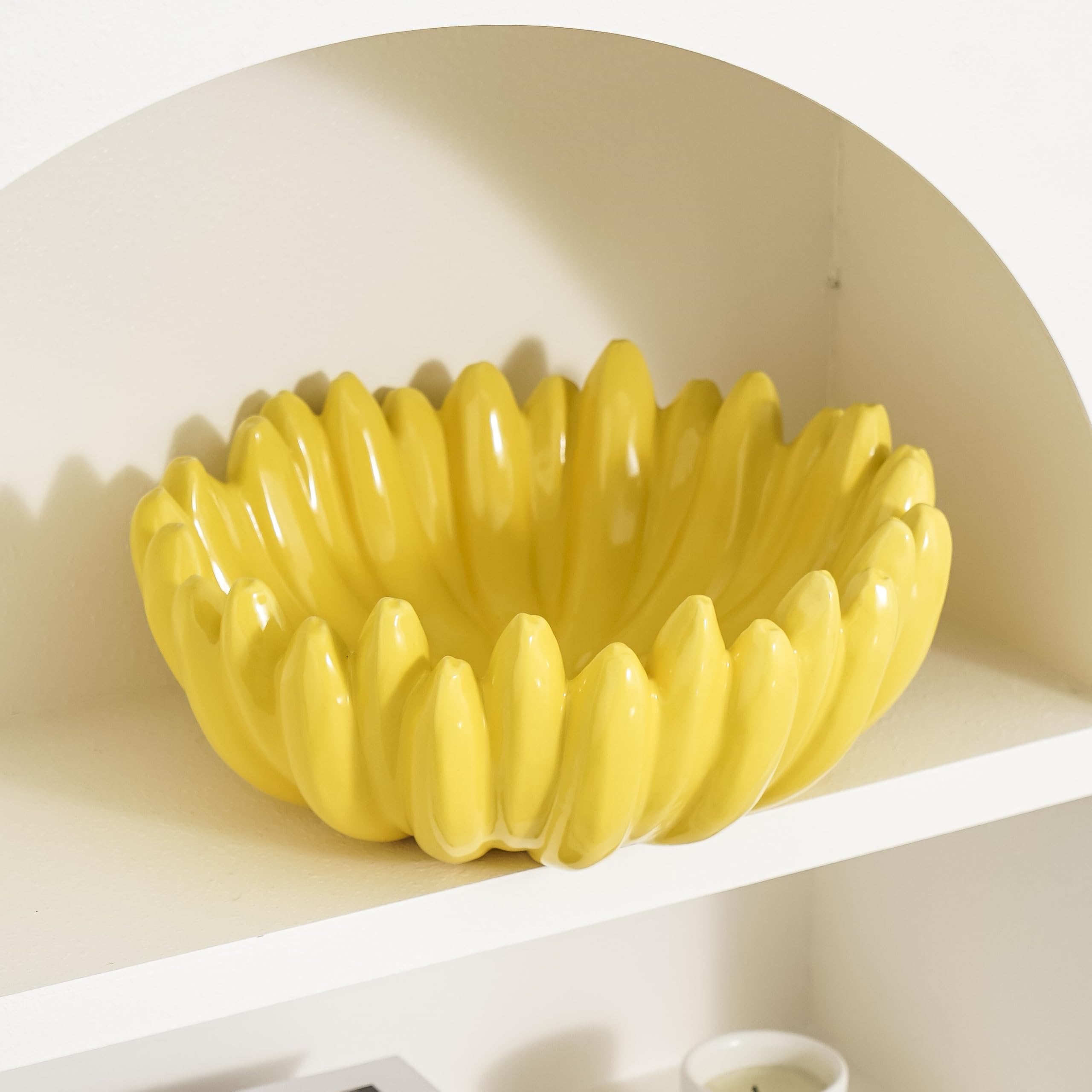 Ceramic Decorative Bowl Banana-Shaped Fruit Bowl