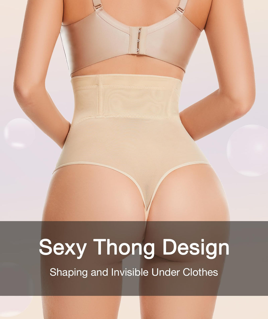 Thong Shapewear Tummy Control Underwear for Women High Waisted Body Shaper Stomach Girdle Panties