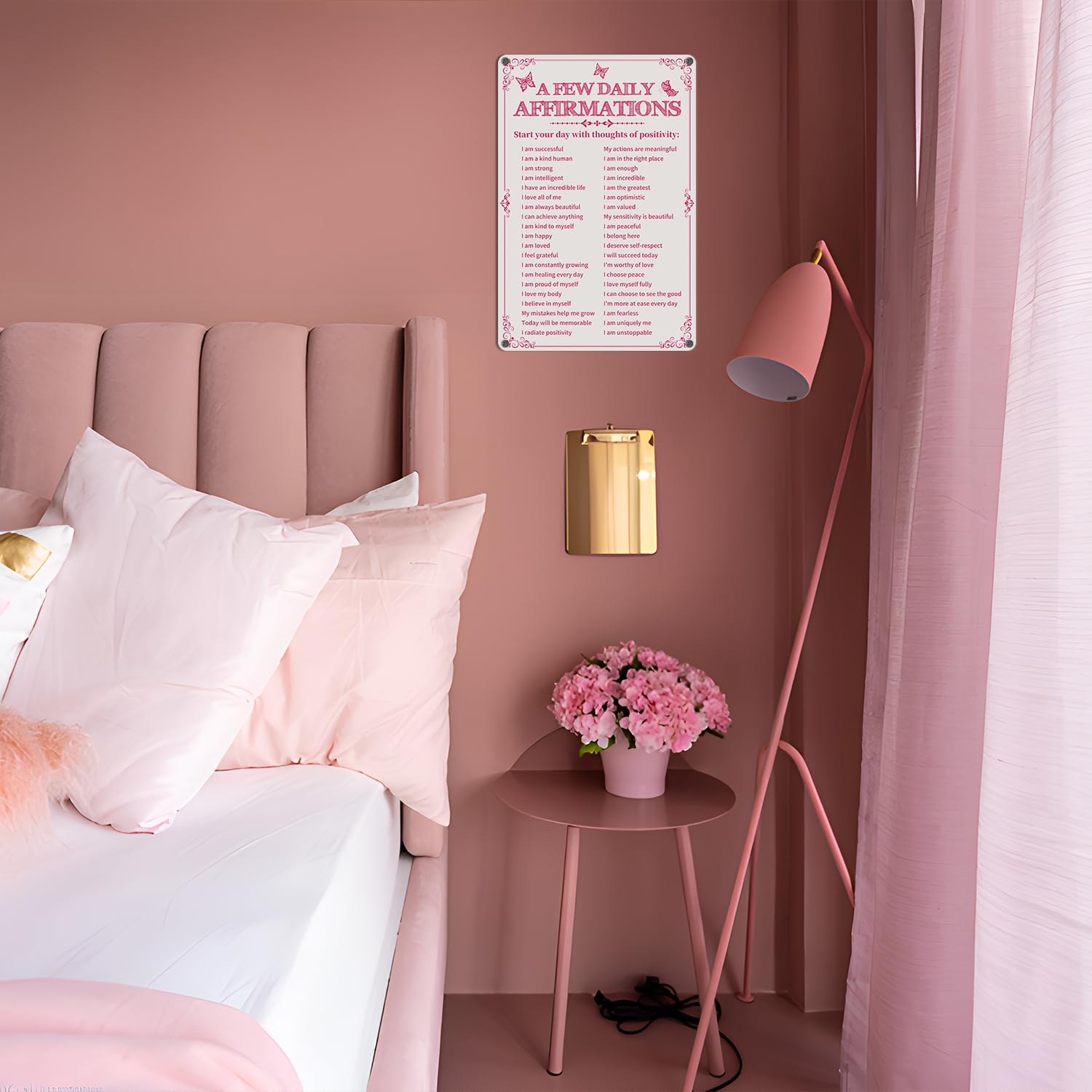 Room Decor Aesthetic A Few Daily Affirmations Motivational Wall Art, 8X12 Inches