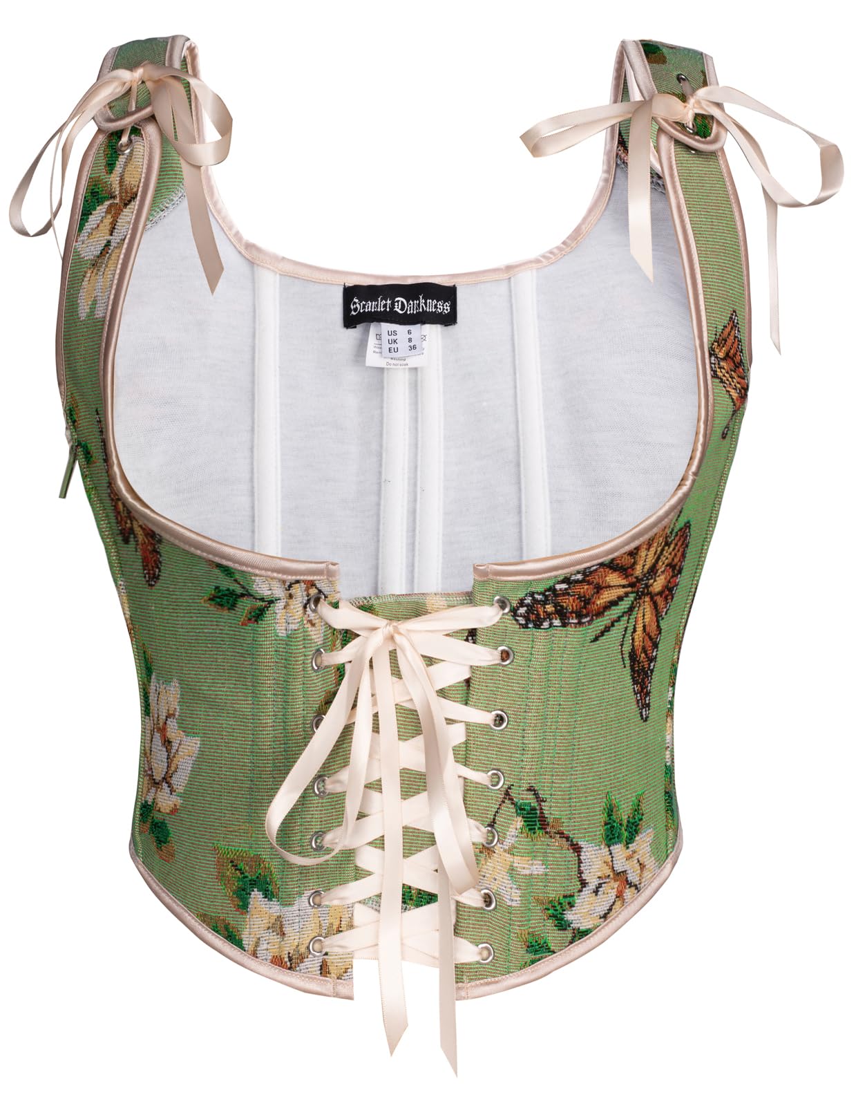 Women's Renaissance Corset Floral Underbust Corset Tops Vintage Boned Corset Belt