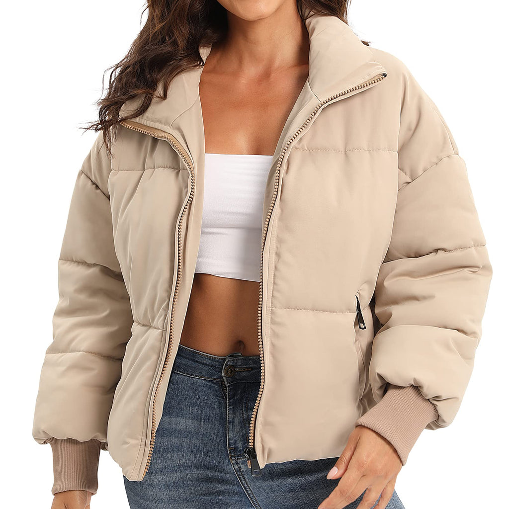 Women's Winter Baggy Zip Puffer jackets Short Down Jacket Coat