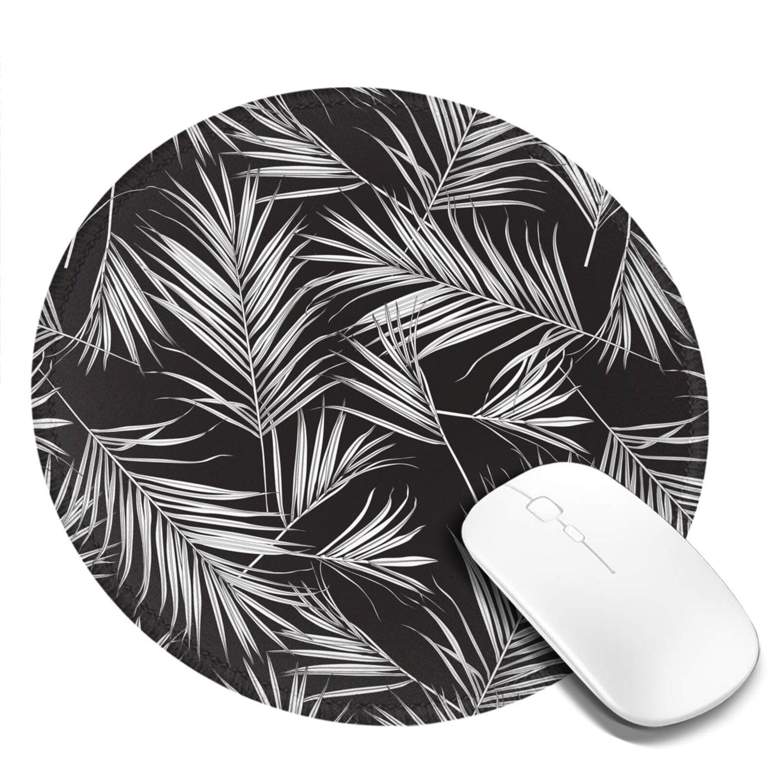Round Mouse Pad Desk Top - Stitched Edges 8 X 8 Inch