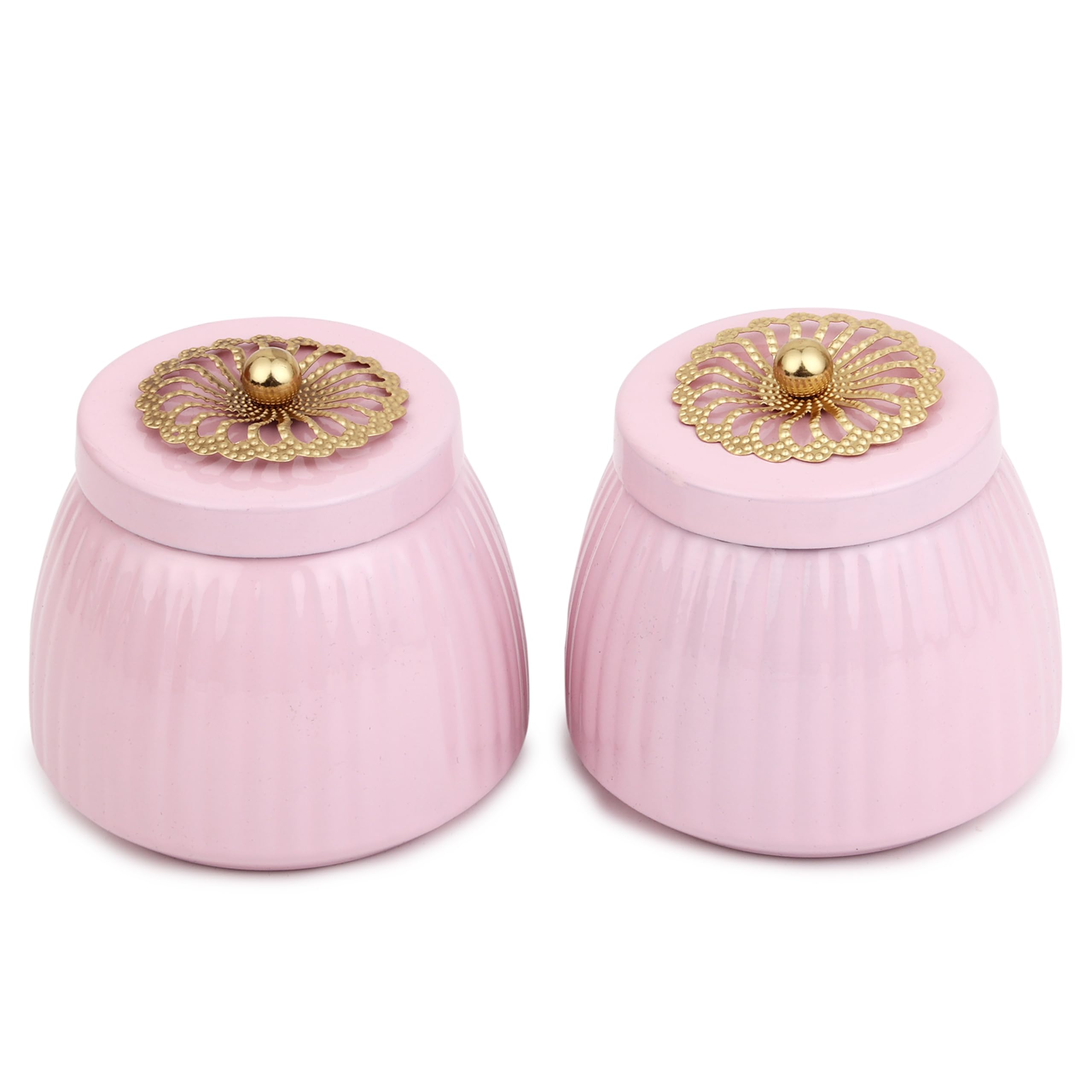 Gift Antique Finish Dryfruits Jar Box with Golden Lid | Storage Containers for